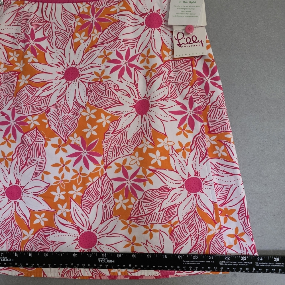 NWT Vtg Lilly Pulitzer Bermuda Pink Floral Reversible Wrap Skirt Size 12 READ* - Picture 5 of 10